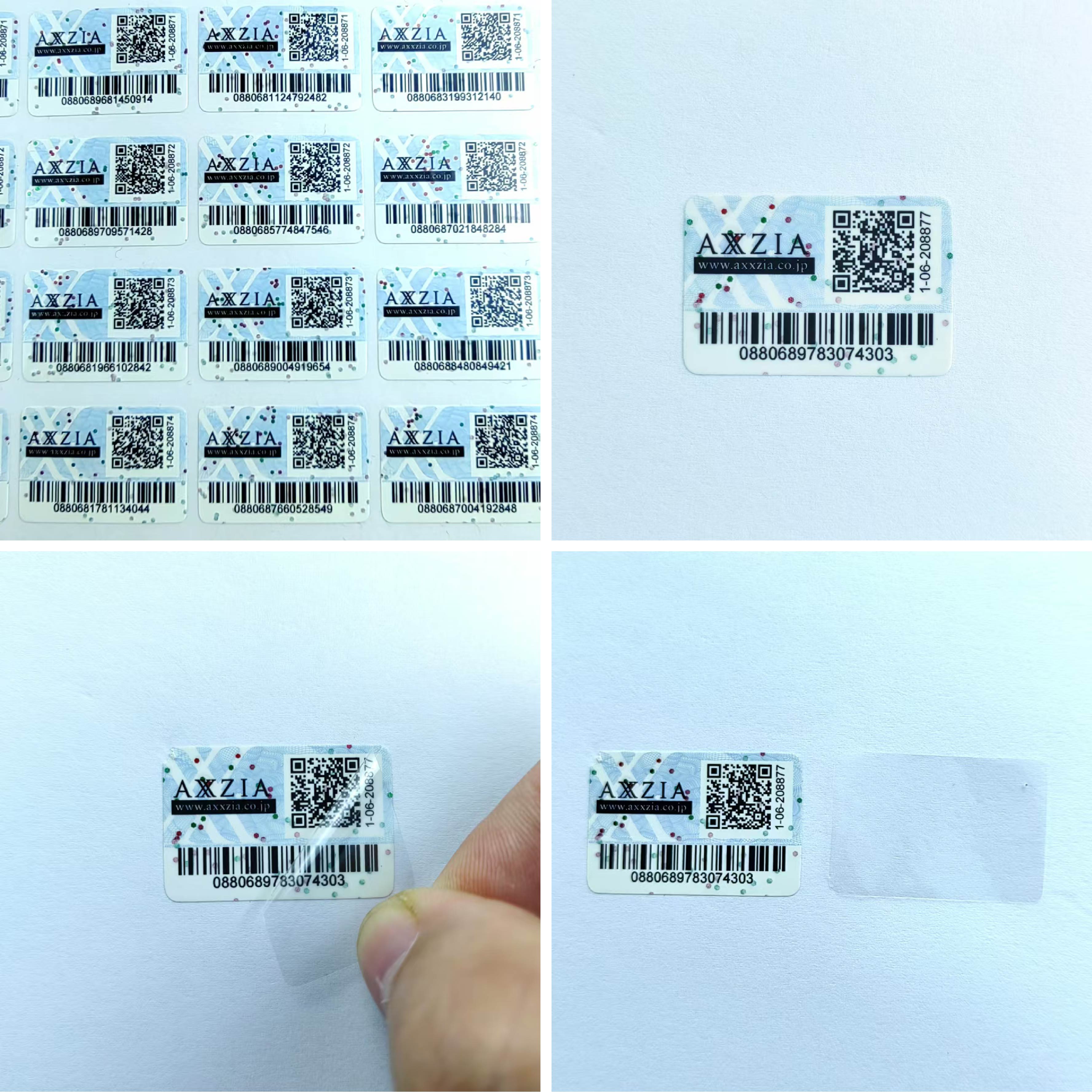 塑膜揭刮雙效全留底二維碼防偽標貼 金屬顆粒防轉(zhuǎn)移防竄貨標簽 塑膜揭刮雙效全留底二維碼防偽標貼 金屬顆粒防轉(zhuǎn)移防竄貨標簽